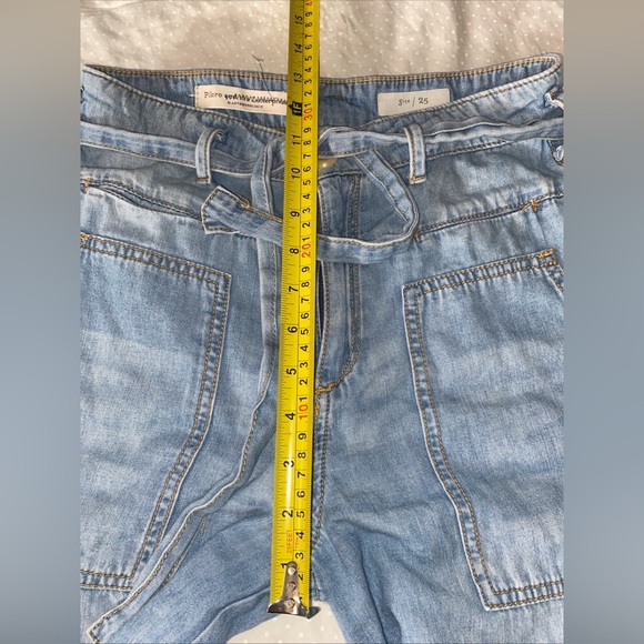 Anthropologie Pilcro High Rise Super Wide Button Leg Jean Lightweight Boho Sz 25 - Picture 9 of 13